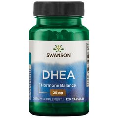 DHEA (дегідроепіандростерон), DHEA, Swanson, 25 мг, 120 капсул - фото