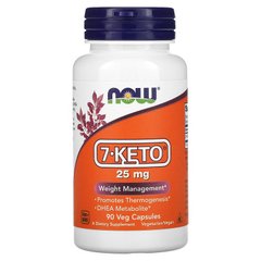 7 кето Дегідроепіандростерон, 7-KETO, Now Foods, 25 мг, 90 капсул - фото