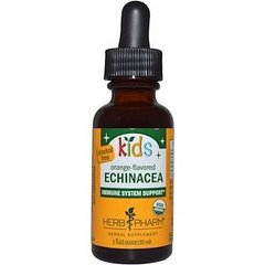 Ехінацея для дітей, без спирту, зі смаком апельсина (Kids Echinacea), Herb Pharm, 30 мл - фото