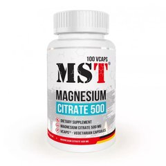 Магній цитрат, Magnesium Citrate, MST Nutrition, 500 мг, 100 капсул - фото