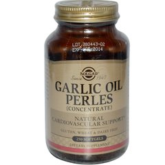 Часникове масло (Garlic Oil Perles), Solgar, концентрат, 250 капсул - фото