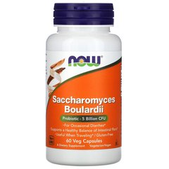 Сахароміцети буларди, Saccharomyces Boulardii, Now Foods, 60 капсул - фото