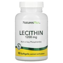 Лецитин, Lecithin, Nature's Plus, 1200 мг, 90 капсул - фото