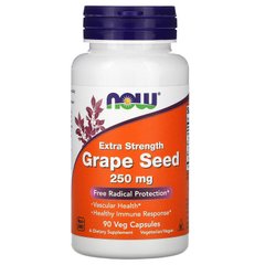 Екстракт виноградних кісточок (Grape Seed), Now Foods, 250 мг, 90 капсул - фото