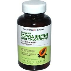 Ферменти папайї з хлорофілом, Papaya Enzyme, American Health, 250 таблеток - фото