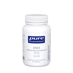 ДГЕА, DHEA, Pure Encapsulations, 25 мг, 60 капсул - фото