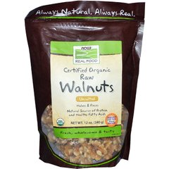 Волоський горіх, Raw Walnuts, Now Foods, 340 г - фото