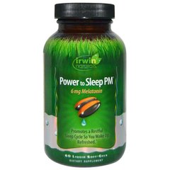 Формула сна с мелатонином 6 мг, Power to Sleep PM, Melatonin, Irwin Naturals, 60 гелевых капсул - фото