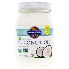 Кокосове масло, Coconut Oil, Garden of Life, холодного віджиму, 473 мл - фото