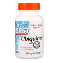 Убіхінол, Ubiquinol with Kaneka, Doctor's Best, 100 мг, 60 желатинових капсул - фото