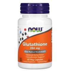 Глутатіон, Glutathione, Now Foods, 250 мг, 60 капсул - фото