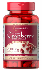 Клюква, Cranberry, Puritan's Pride, 1 на день, 120 капсул - фото
