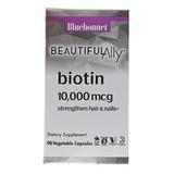 Биотин, Biotin, Bluebonnet Nutrition, Beautiful Ally, 10,000 мкг, 90 вегетарианских капсул, фото