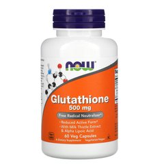 Глутатіон, Glutathione, Now Foods, 500 мг, 60 капсул - фото
