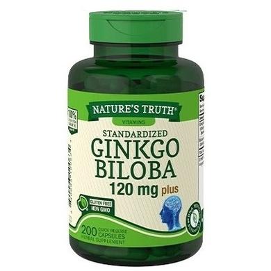 Гинкго билоба, Ginkgo Biloba, 120 мг, Nature's Truth, 200 капсул - фото