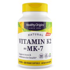 Вітамін K2 у формі MK7, Vitamin K2 as MK-7, Healthy Origins, 100 мкг, 180 капсул - фото