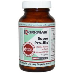 Пробиотики, Super Pro-Bio, Kirkman Labs, 60 капсул - фото