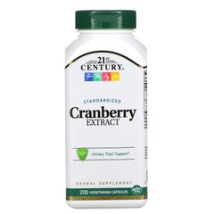 Экстракт клюквы, Cranberry, 21st Century, стандартизированный, 200 капсул - фото