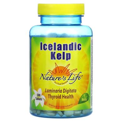 Ламінарія Ісландська, Icelandic Kelp, Nature's Life, 500 таблеток - фото