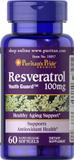 Ресвератрол, Resveratrol, Puritan's Pride, 100 мг, 60 быстро растворимых гелевых капсул, фото