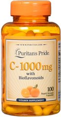 Витамин С с биофлавоноидами, Vitamin C with Bioflavonoids, Puritan's Pride, 1000 мг, 100 капсул - фото