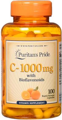Витамин С с биофлавоноидами, Vitamin C with Bioflavonoids, Puritan's Pride, 1000 мг, 100 капсул - фото