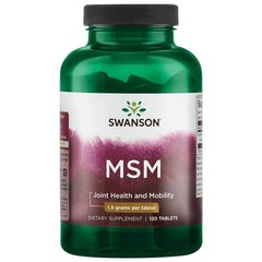 МСМ, Swanson, 15 г, 120 таблеток - фото