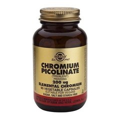 Хром піколінат, Chromium Picolinate, Solgar, 200 мкг, 90 капсул - фото