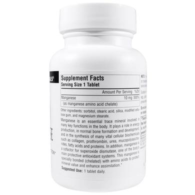 Марганець, Manganese, Source Naturals, 10 мг, 250 таблеток - фото