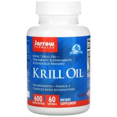 Масло кріля, Krill Oil, Jarrow Formulas, 60 капсул - фото