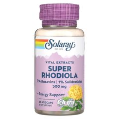 Екстракт родіоли, Super Rhodiola Extract, Solaray, 500 мг, 60 капсул - фото