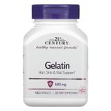 Желатин гідролізат, Gelatin, 21st Century, 600 мг, 100 капсул, фото