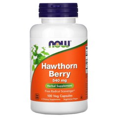 Глід, Hawthorn Berry, Now Foods, 540 мг, 100 капсул - фото