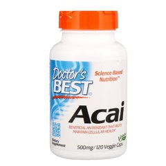 Асаї ягоди, Acai, Doctor's Best, 500 мг, 120 гелевих капсул - фото