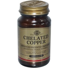 Мідь (Chelated Copper), Solgar, 100 таблеток - фото