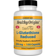 Глутатион, L-Glutathione, Healthy Origins, Setria, пониженный, 250 мг, 150 капcek - фото