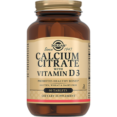 Цитрат кальцію з вітаміном Д 3, Calcium Citrate, Solgar, 60 таблеток - фото
