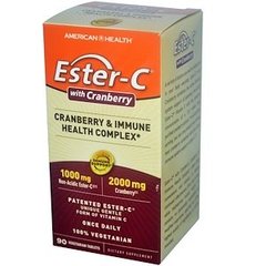 Вітамін С і журавлина, Ester-C with Cranberry, American Health, для імунітету, 90 таблеток - фото