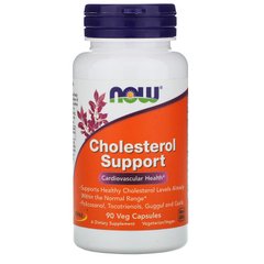Підтримка рівня холестерину, Cholesterol Support, Now Foods, 90 вегетаріанськіх капсул - фото