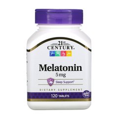 Мелатонін, Melatonin, 21st Century, 5 мг, 120 таблеток - фото