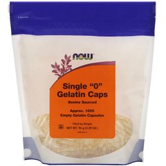 Порожні капсули "0", Single "0" Gelatin Caps, Now Foods, 1000 капсул - фото