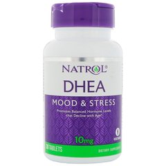 Дегідроепіандростерон, DHEA, Natrol, 10 мг, 30 таблеток - фото