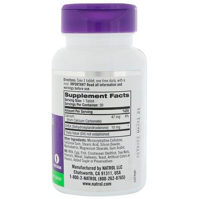 Дегидроэпиандростерон, DHEA, Natrol, 10 мг, 30 таблеток - фото