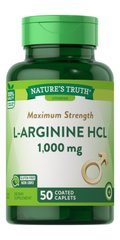 L-аргинин гидрохлорид, L-Arginine HCL, Nature's Truth, 1000 мг, 50 капсул - фото