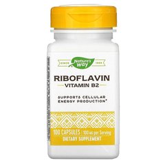 Рибофлавін, Vitamin B2, Nature's Way, 100 мг, 100 капсул - фото