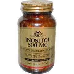 Інозитол, Inositol, Solgar, 500 мг, 100 капсул - фото