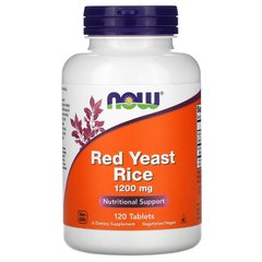 Червоний дріжджовий рис, Red Yeast Rice, Now Foods, 1200 мг, 120 таблеток - фото