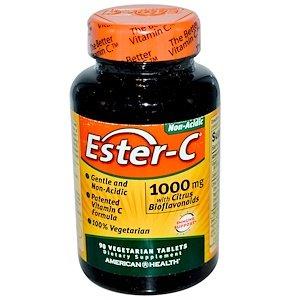 Естер С, Ester-C, American Health, 1000 мг, 90 таблеток - фото
