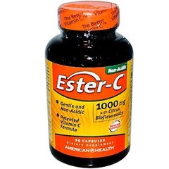Естер С з біофлавоноїдами, Ester-C with Citrus Bioflavonoids, American Health, 1000 мг, 90 капсул - фото