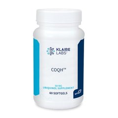 Убіхінол CoQH, Ubiquinol, Klaire Labs, 50 мг, 60 гелевих капсул - фото